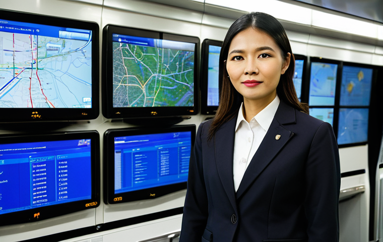 Modern Bangkok BTS Skytrain Manager**
"A professional and confident transportation manager, a Thai woman in her late 30s, fully clothed in a smart business suit (appropriate attire), standing inside a modern Bangkok BTS Skytrain control room. The background shows digital displays and monitors with maps of the BTS system. Safe for work, family-friendly, perfect anatomy, correct proportions, professional, modest clothing, high quality, well-formed hands, proper finger count, natural body proportions."
**