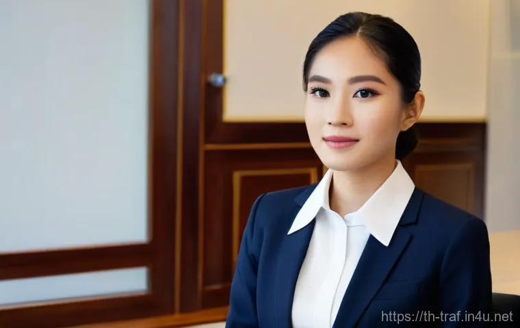교통직 공무원 면접 준비 전략 - **Prompt:** "A professional young Thai woman in a government job interview setting. She is meticulou...
