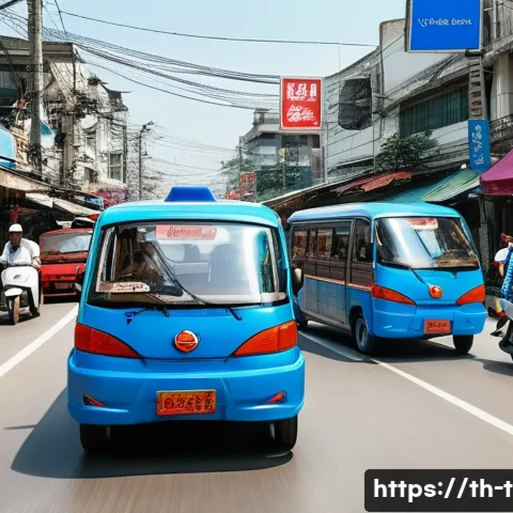 교통 실습의 중요성 - A realistic urban driving training scene in Bangkok during rush hour, showing a diverse group of adu...