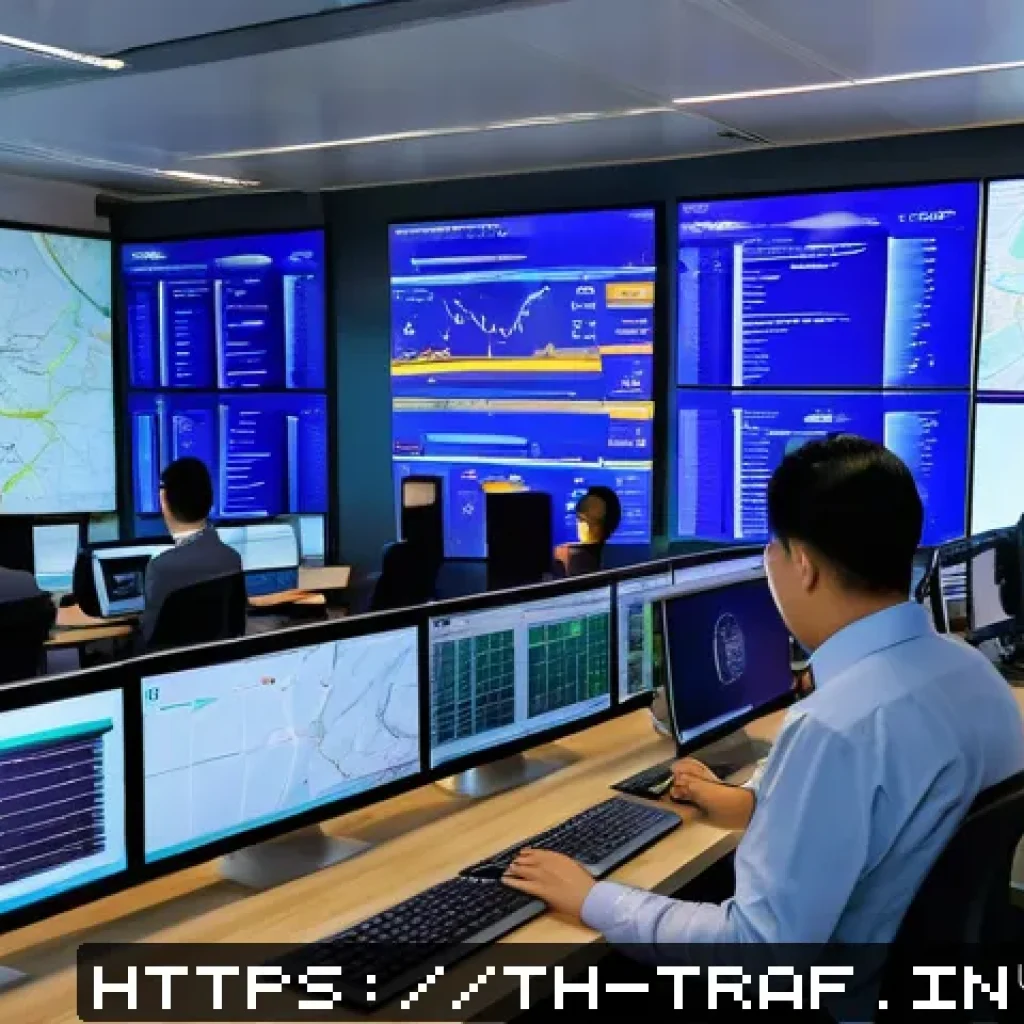 교통직 경력 관리를 위한 조언 - A modern logistics control room featuring a diverse team of delivery professionals wearing smart cas...