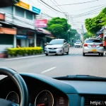 Home 20 교통기사 실기시험 실전 경험 - A young Thai adult practicing driving in a realistic driving test environment in Bangkok, Thailand, ...