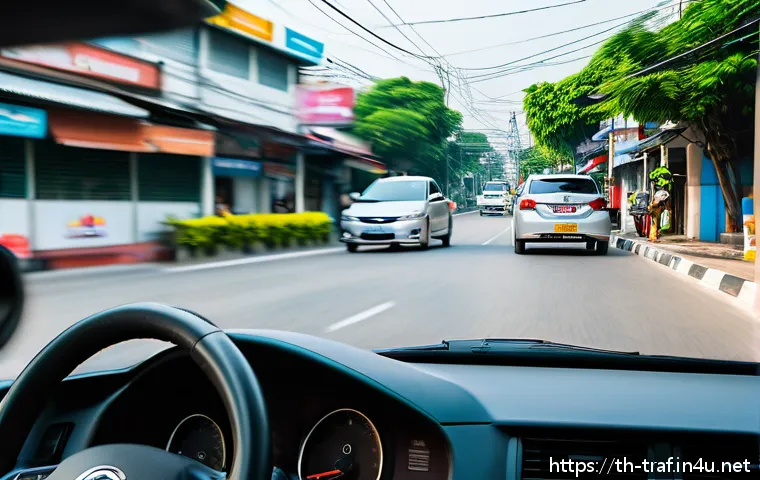교통기사 실기시험 실전 경험 - A young Thai adult practicing driving in a realistic driving test environment in Bangkok, Thailand, ...