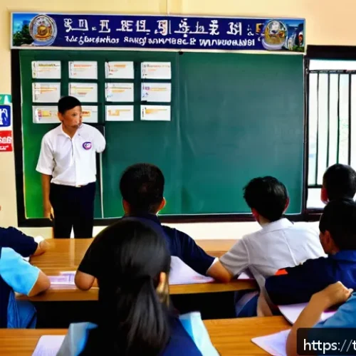 Home 17 교통직 자격증 취득 비용 분석 - A detailed scene showing a Thai driving school classroom with adult students attentively learning tr...